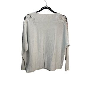 Elegant Cream Sweater with Lace Detail